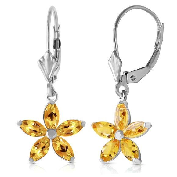 Galaxy Gold Products Jewelry - GOLD LEVER BACK EARRING WITH NATURAL CITRINE